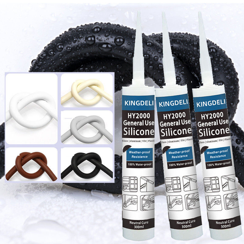 Για πολλές χρήσεις ουδέτερη στεγανωτική ουσία σιλικόνης, σαφής κόλλα σιλικόνης για UV ανθεκτικό γυαλιού